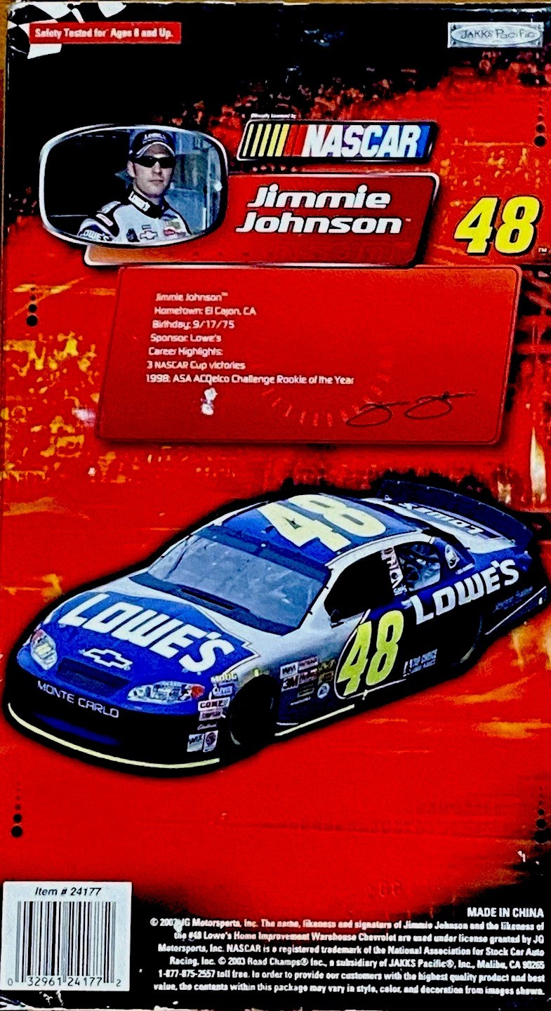 NASCAR ROAD CHAMPS 12” ACTION FIGURE – #48 JIMMIE JOHNSON LOWES NIB
