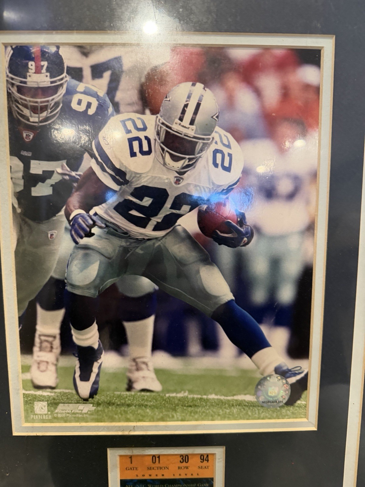 Emmitt Smith Dallas Cowboys Framed Picture With Super Bowl Ticket