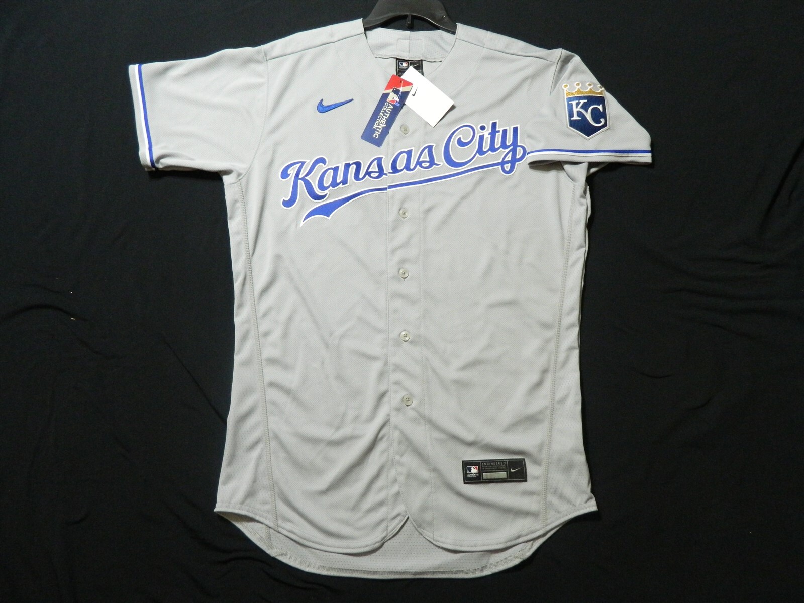 Authentic Kansas City Royals Flex Base Road Gray Script Jersey 40 Reg.$285