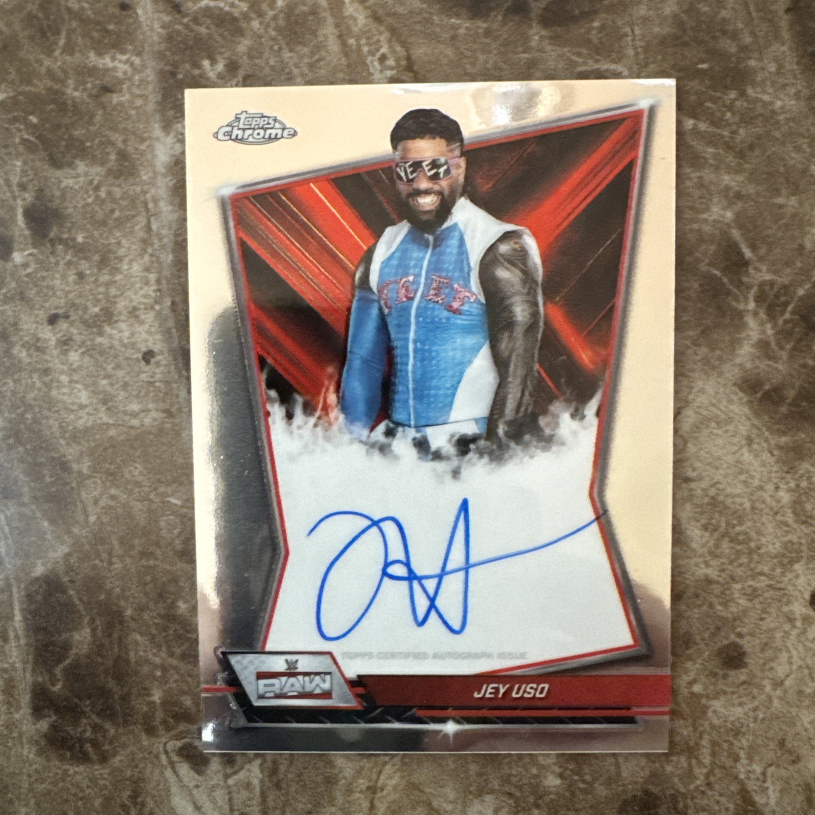 2026 Topps Chrome WWE Jey Uso Red Brand Chrome Auto Autograph #RBA-JEY TZ