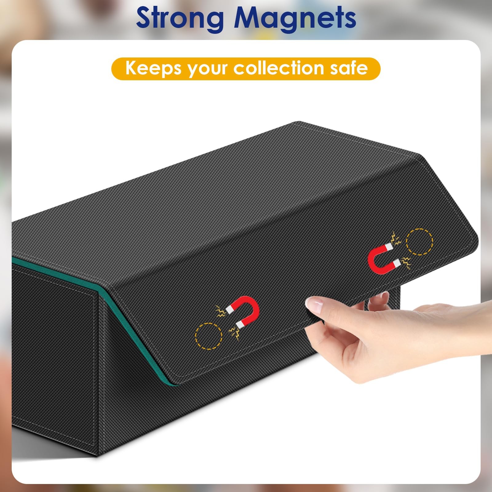 600 Card Deck Case for Trading Cards, Leather Magnetic Closure Commander Stor…