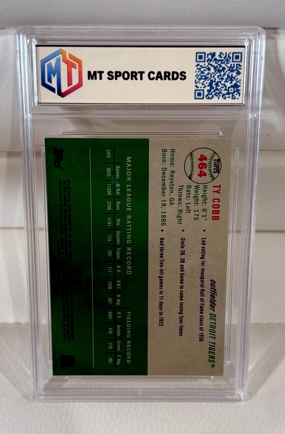 Ty Cobb 2023 Topps Chrome Platinum #464 rose gold diamond /75 tigers