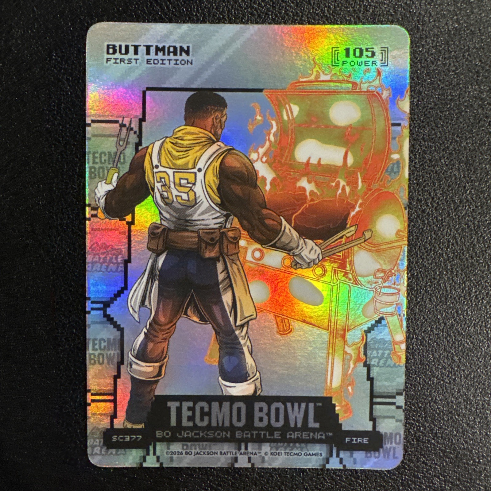 Bo Jackson Battle Arena 2026 Tecmo Bowl Buttman Silver Coin Flip Battlefoil Fire