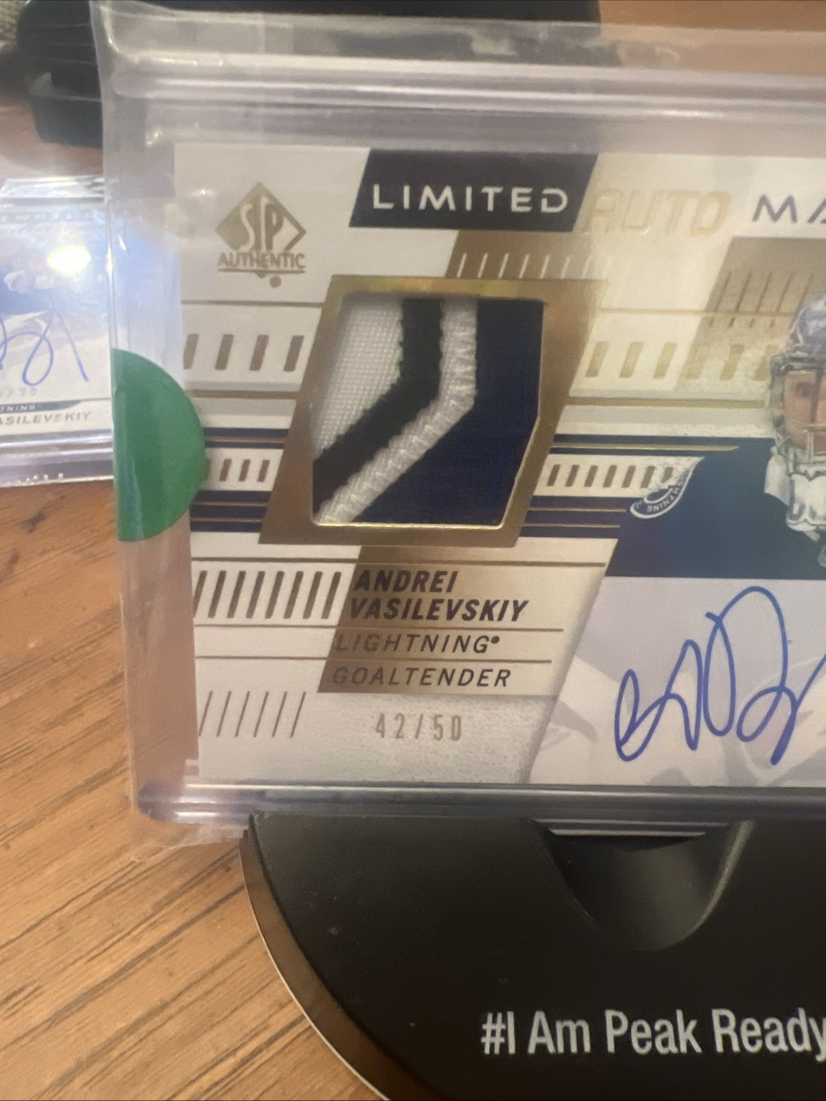 2019-20 SP Authentic – Andrei Vasilevskiy #75 Limited Auto Patch /50 (AU, MEM)