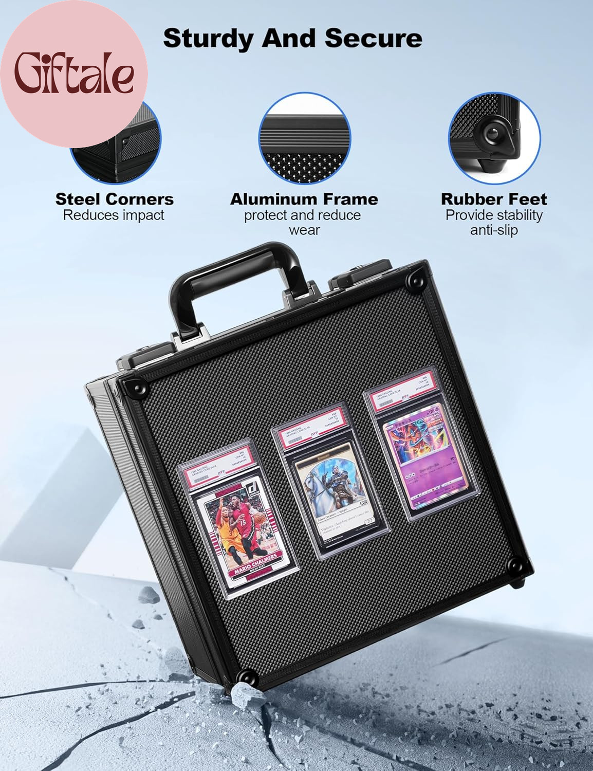 Graded Card Storage Box for PSA with TSA Lock, Aluminum Alloy Trading Card Case