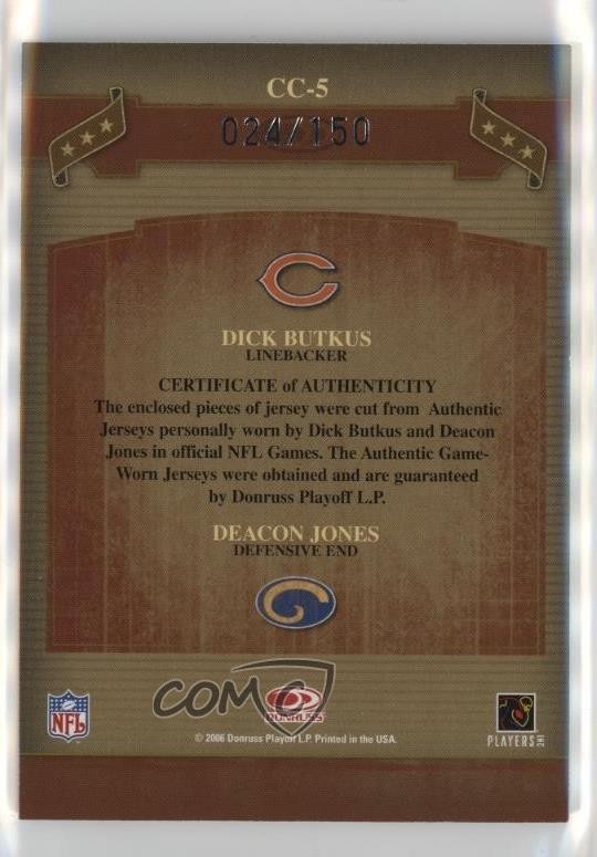 2006 Donruss Classics Classic Combos Jerseys Dick Butkus Deacon Jones HOF 1n8