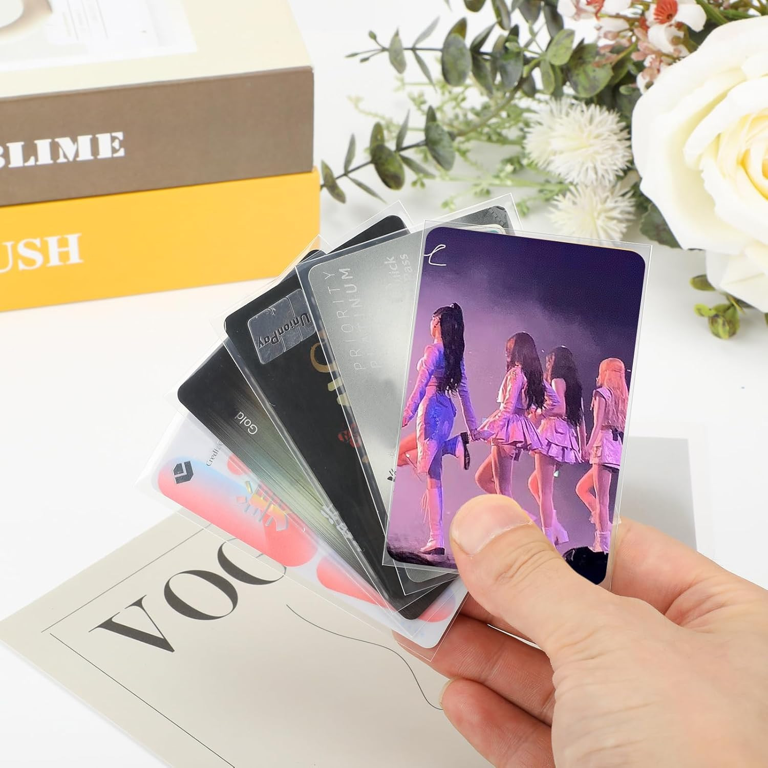 100 Pcs Photocard Sleeves, 57X88Mm Ultra Clear and Thick Sleeves Idol Photo C…