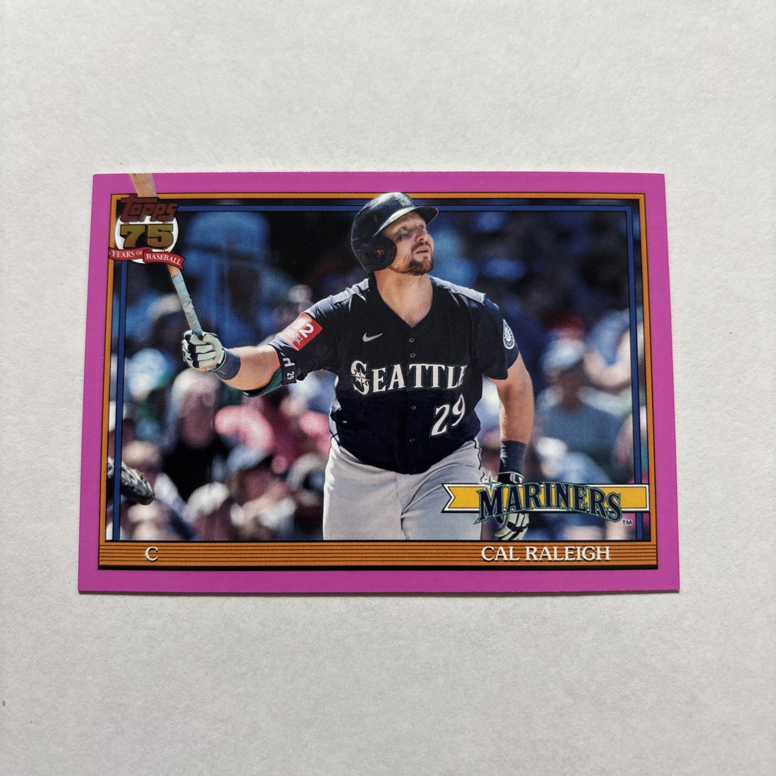 2026 Topps Cal Raleigh Pink 1991 Throwback #T91-88 Seattle Mariners
