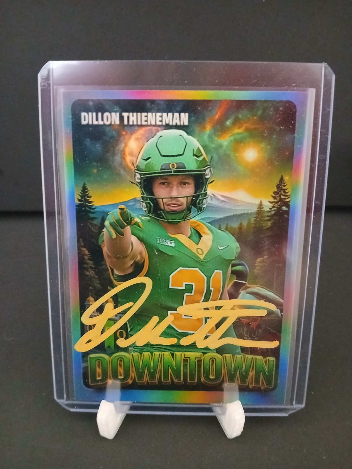 Dillon Thieneman Signed *Custom* Oregon Ducks Card. Auto SWAU Certified