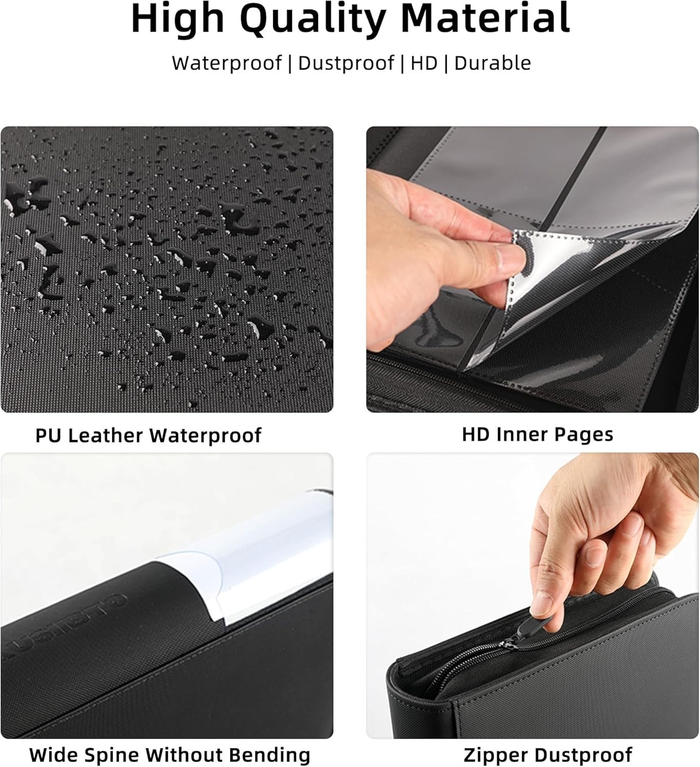 Top Loader Binder, 128 Cards, 4 Pocket Zipper Binder for 3″ x 4″ Top Loader, …