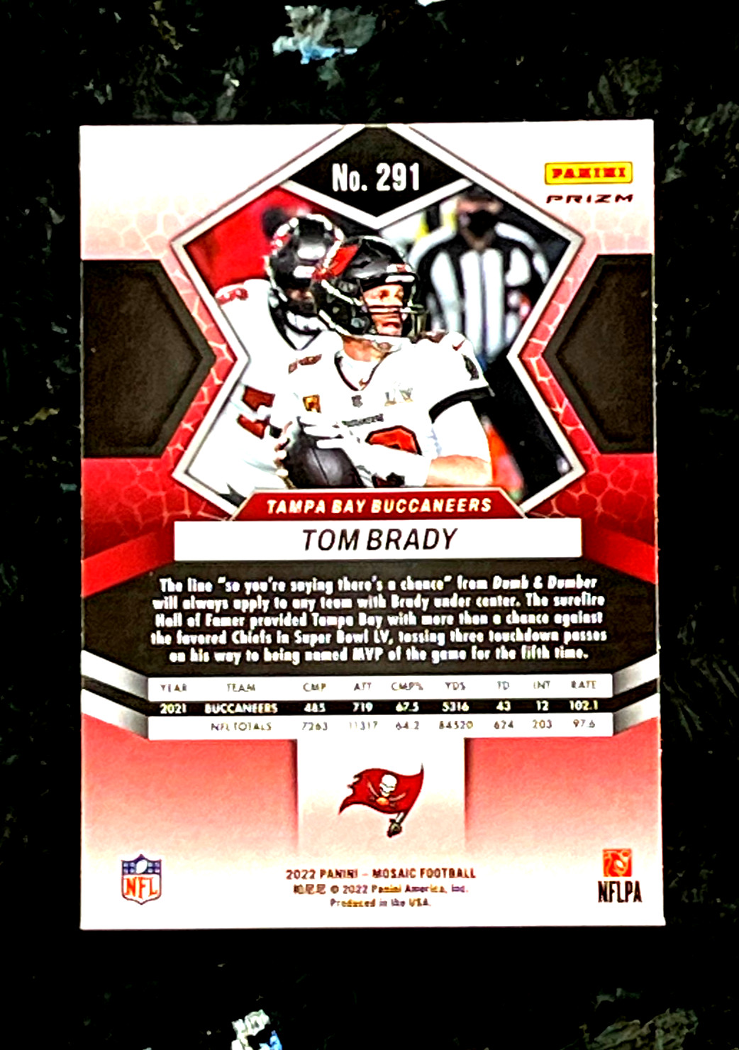 2022 Panini Mosaic Tom Brady Pink Camo SUPER BOWL LV MVP Buccaneers #291