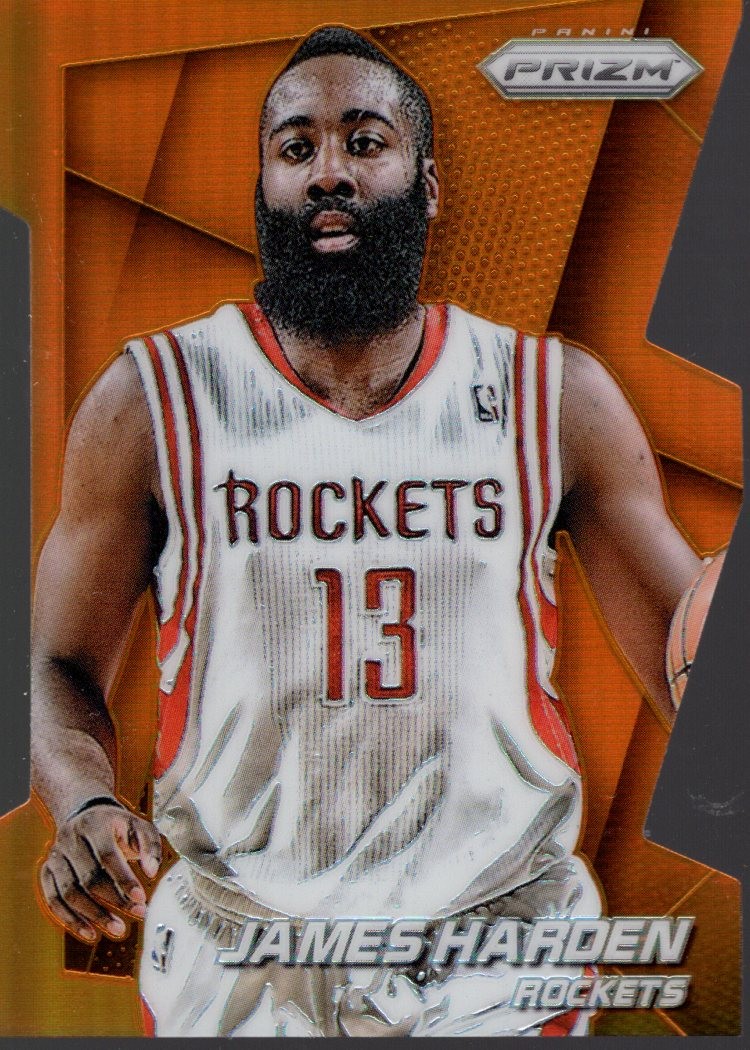 2014-15 Panini Prizm Prizms Orange Die Cut #25 James Harden /139 – BSK