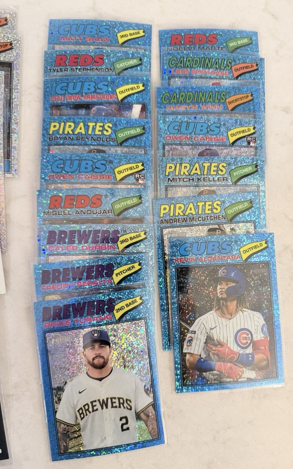 2026 Topps Heritage Lot – inserts, Blue Sparkles, Chrome, Gray Border, READ