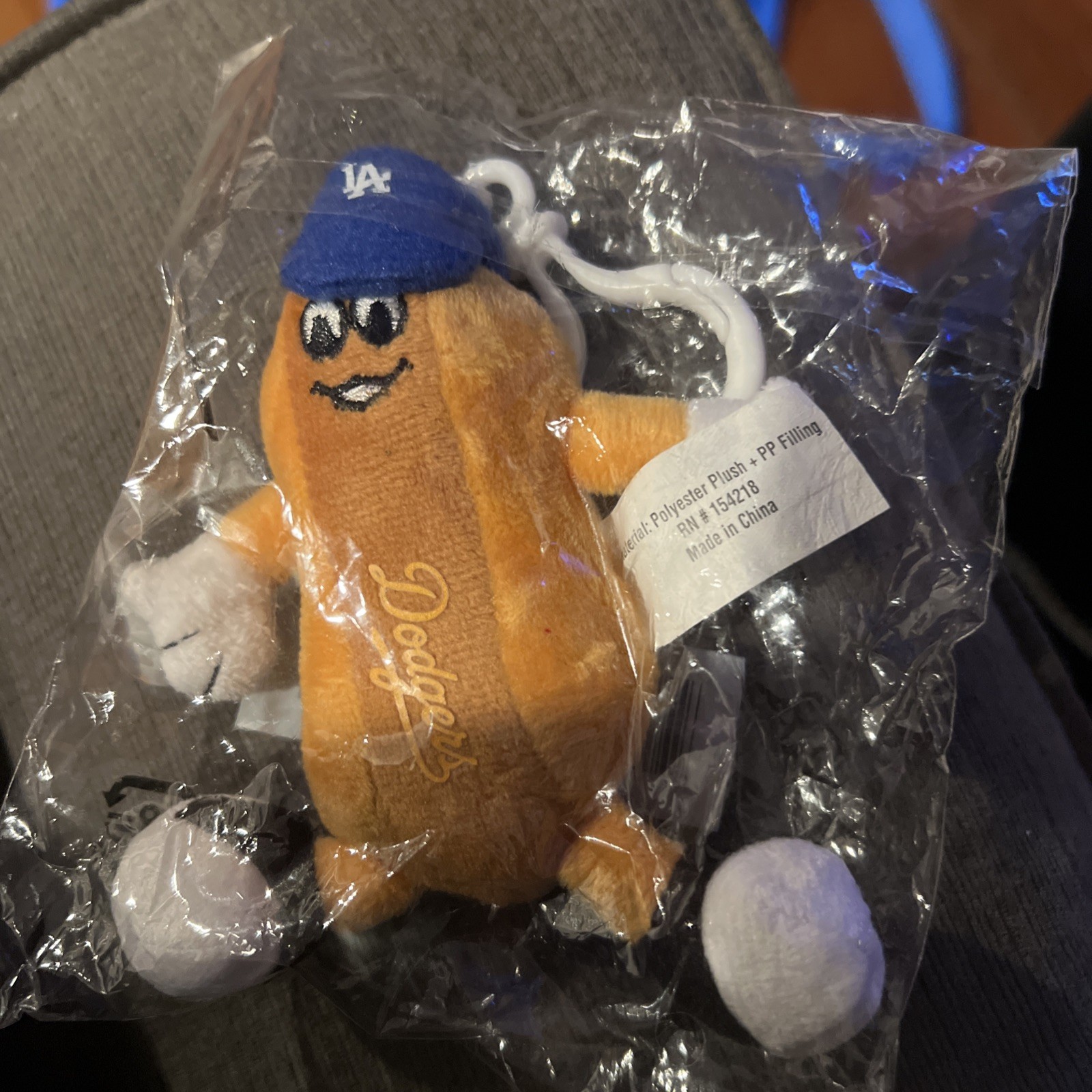 Hot Dog Los Angeles Dodgers Baseball Bag Charm