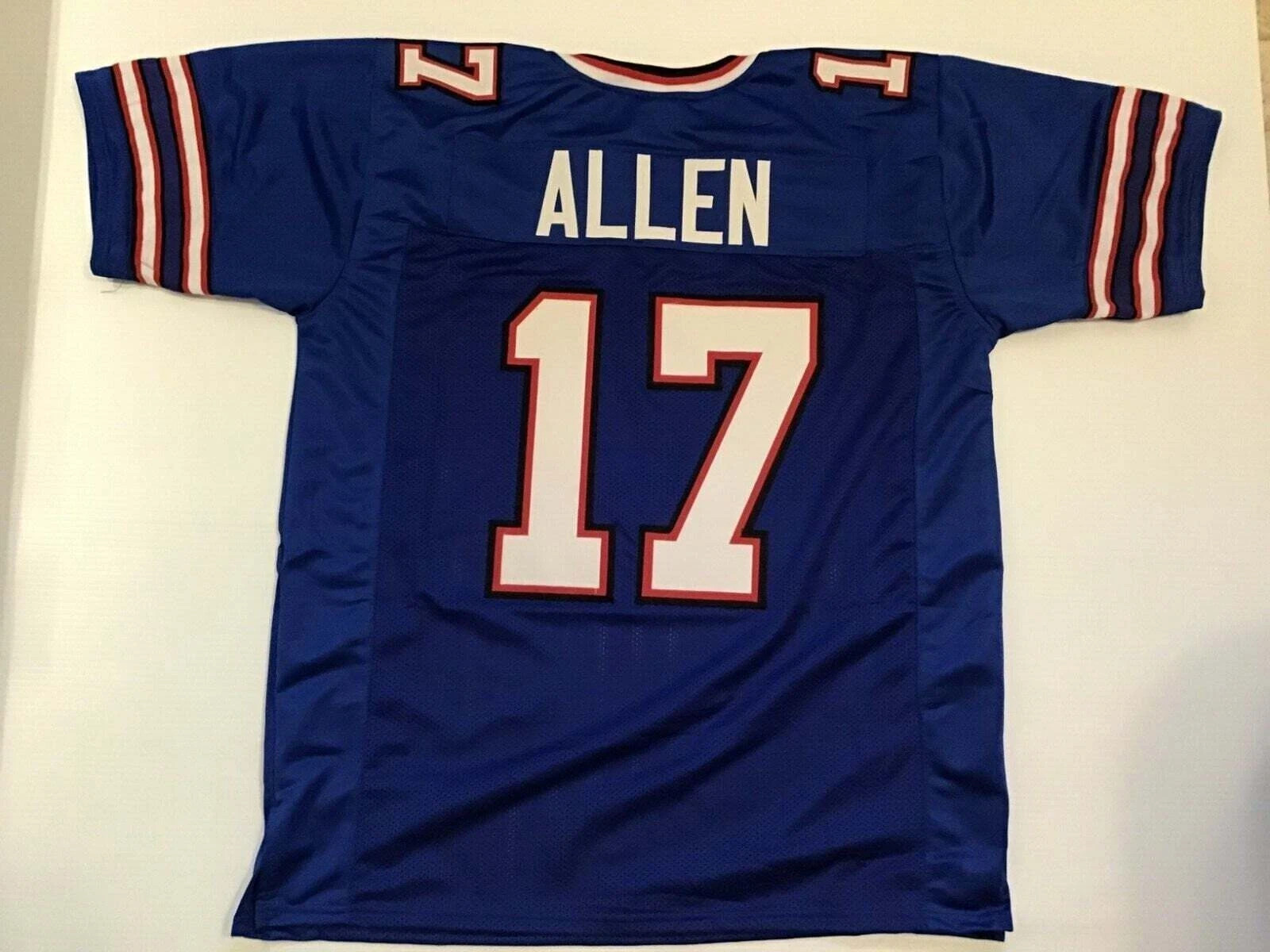 UNSIGNED CUSTOM Josh Allen Stitched Sewn Blue Jersey – M to 3XL