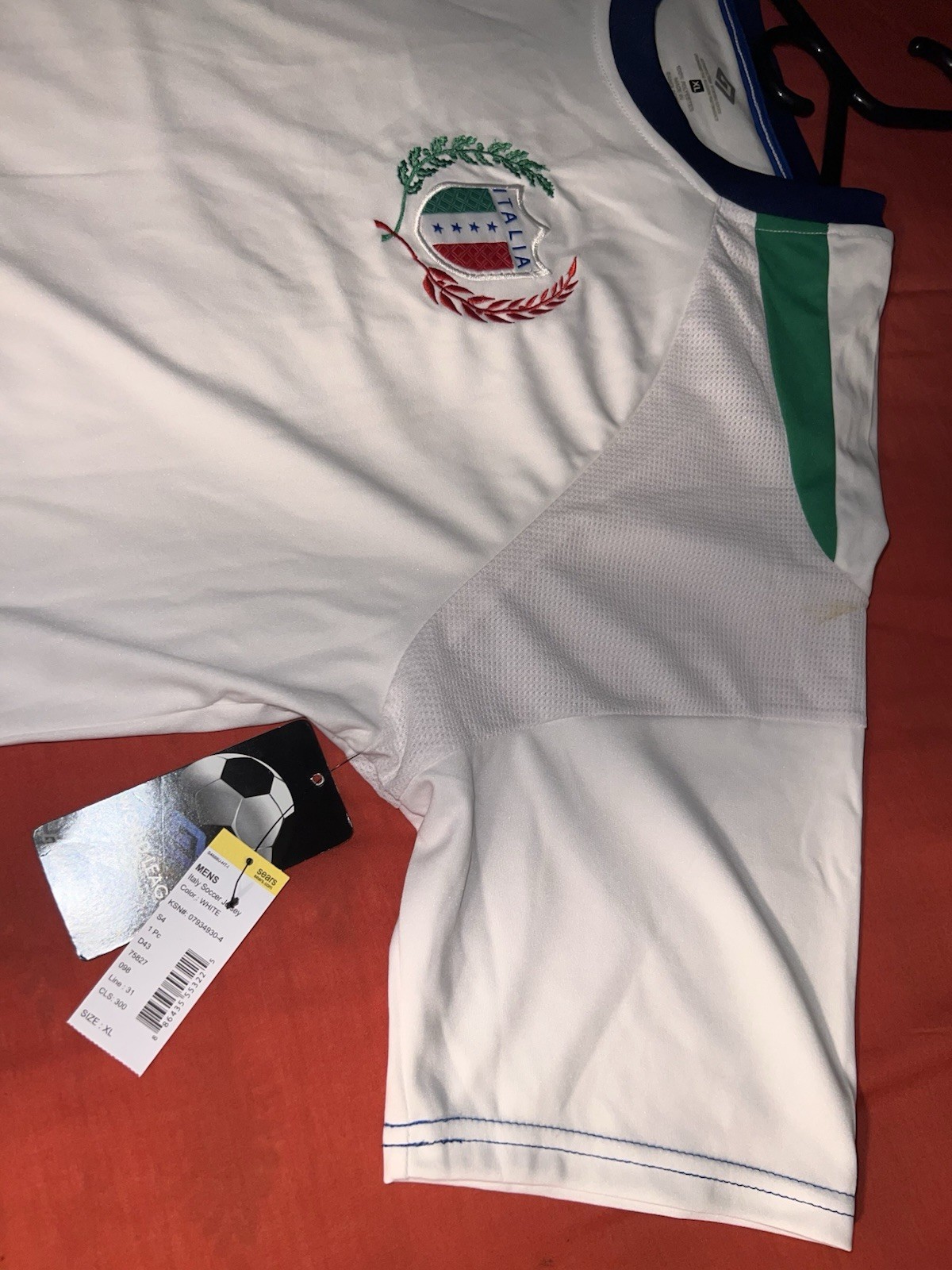 Generation One Italy National Team Soccer Jersey White Red Green Blue Men’s XL