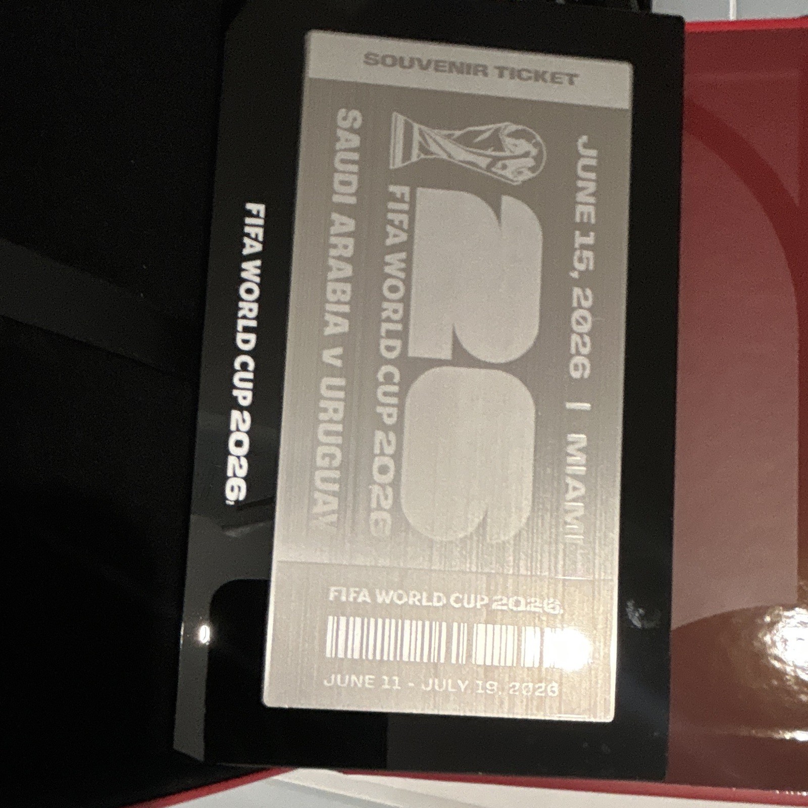 FIFA World Cup 2026 Official Hospitality Souvenir Ticket Box Set Saudi v Uruguay