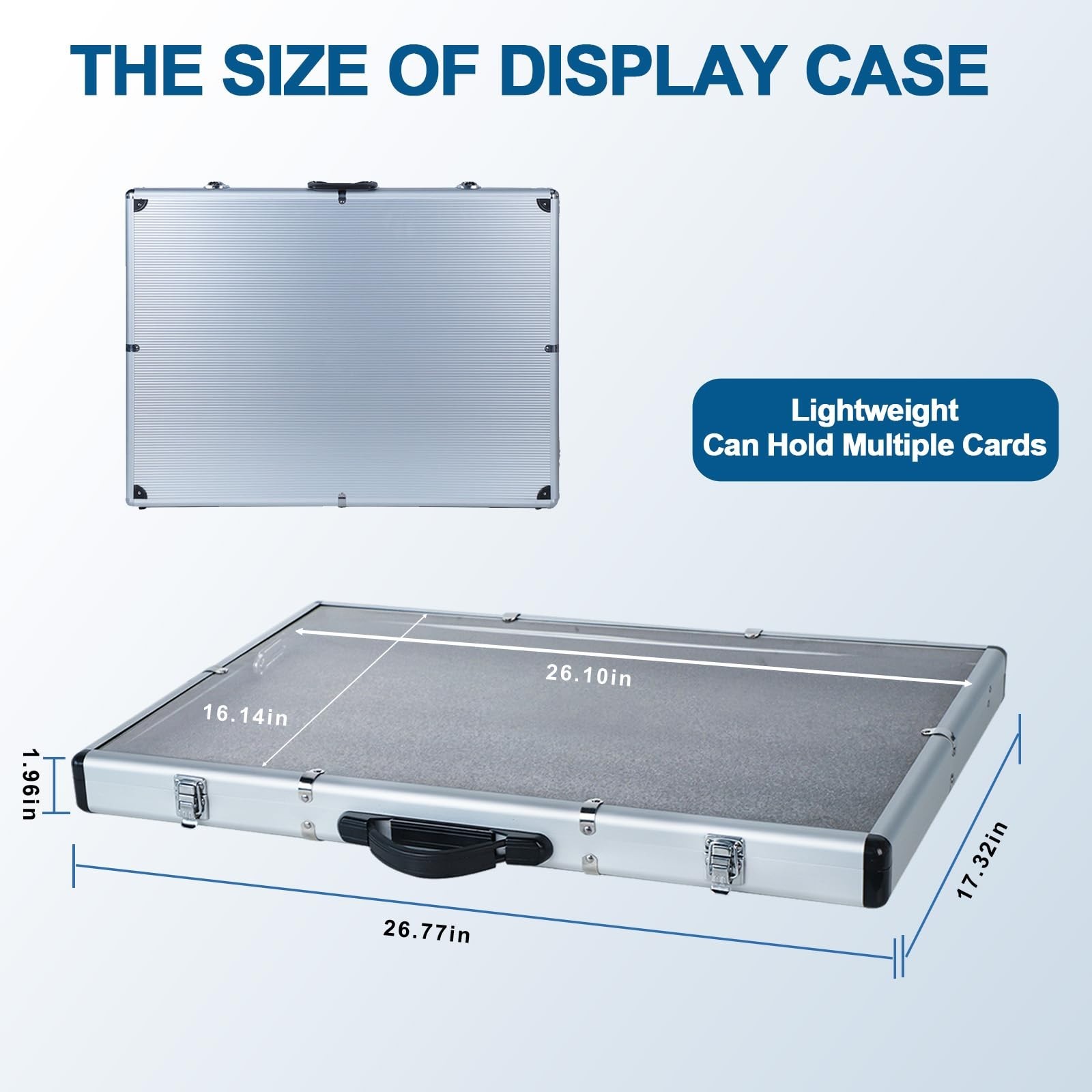 Card Show Display case Aluminum Portable Trade Show Display Case Silver 3PC