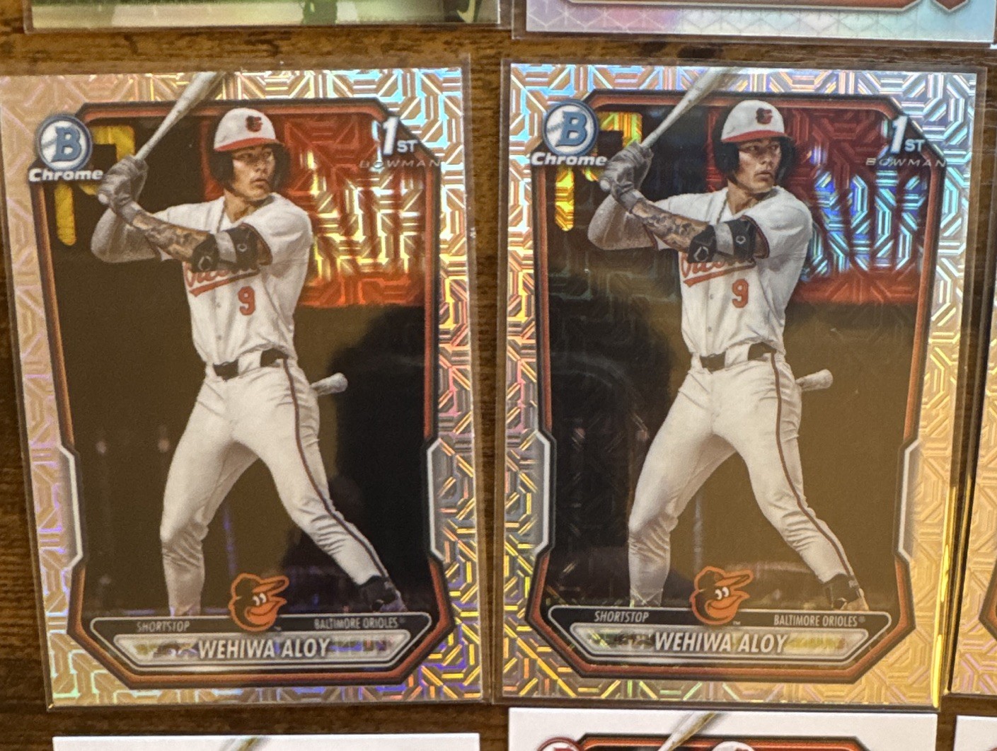 Wehiwa Aloy Bowman Chrome Mojo 1st Orioles 15 Card Lot Top 100 BCP-135 UR-17