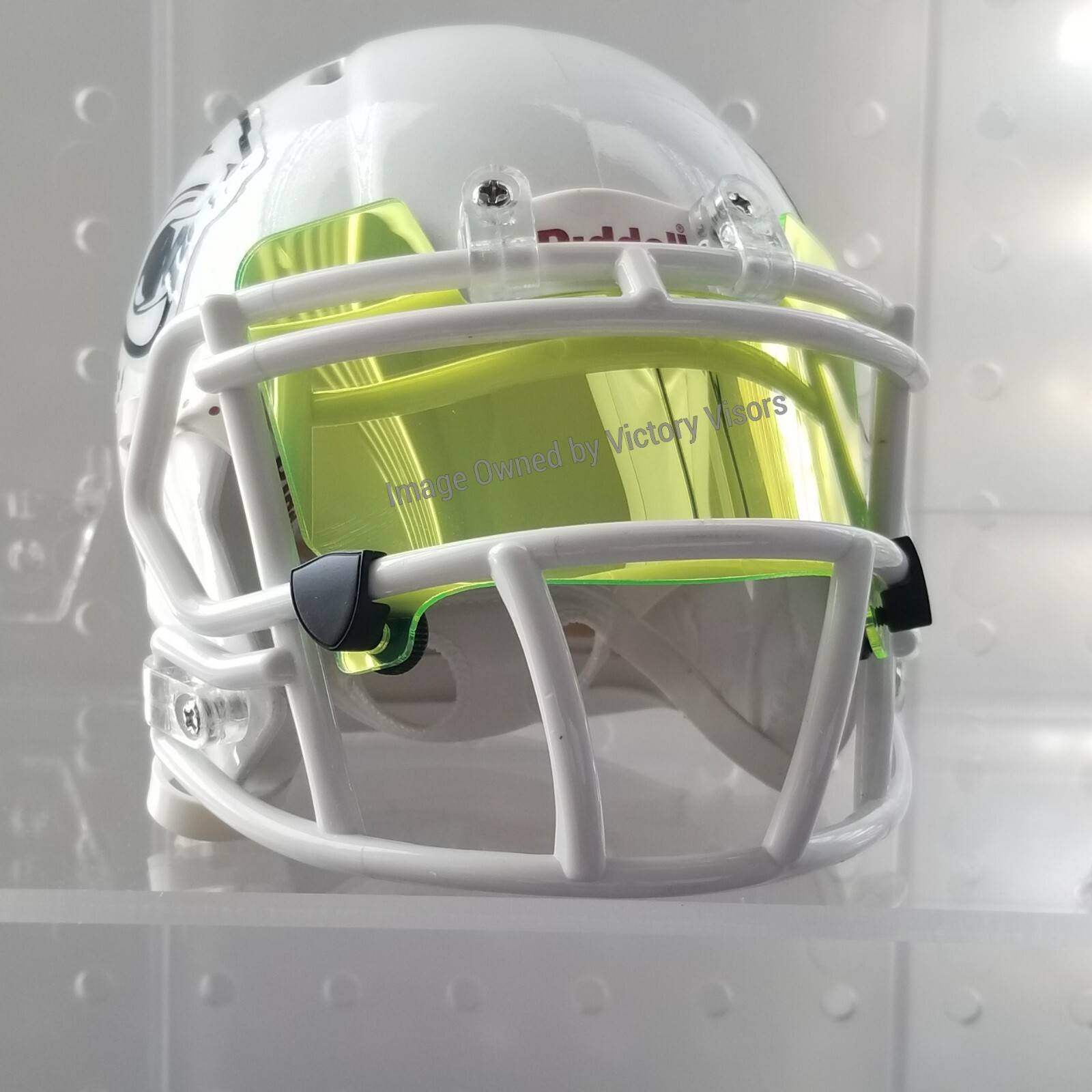 Neon Green Mini Football Helmet Visor Eye Shield w/UA Clips.