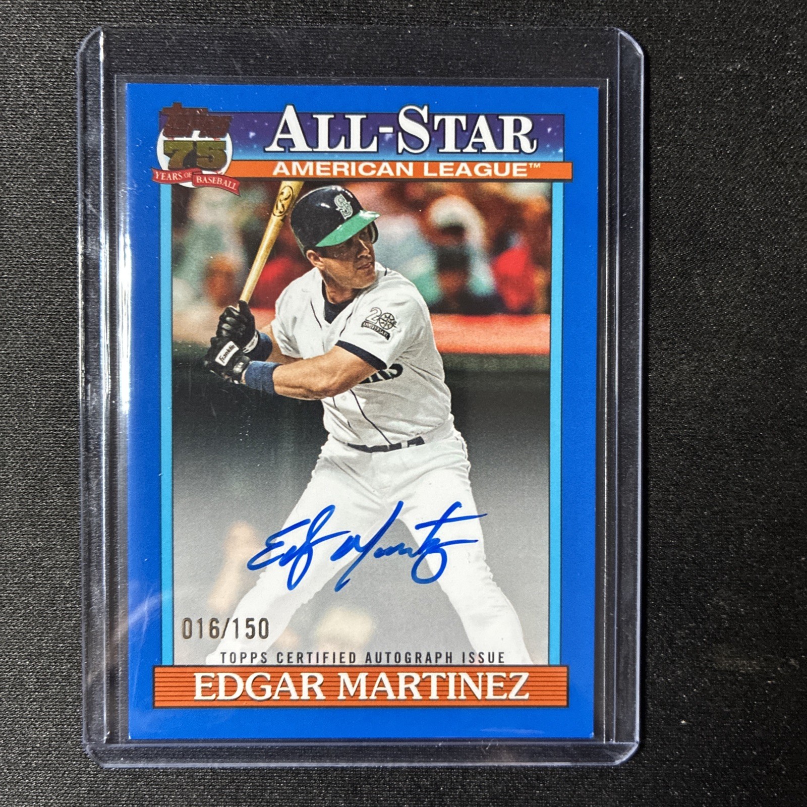 2026 Topps Series 2 #91AS-EMA Edgar Martinez 1991 Topps AS Auto Blue #016/150