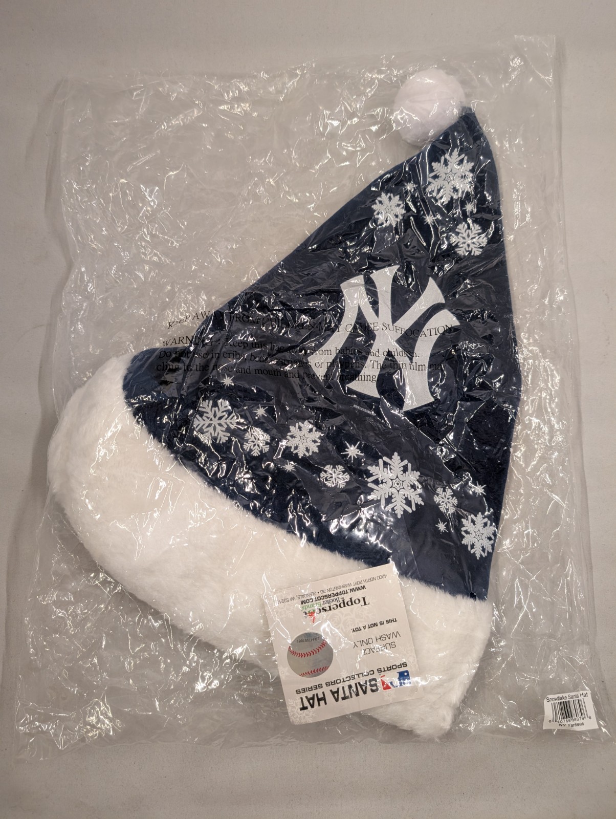 New York Yankees MLB Snowflake Santa Hat Topperscot Sports Collectors Series NWT