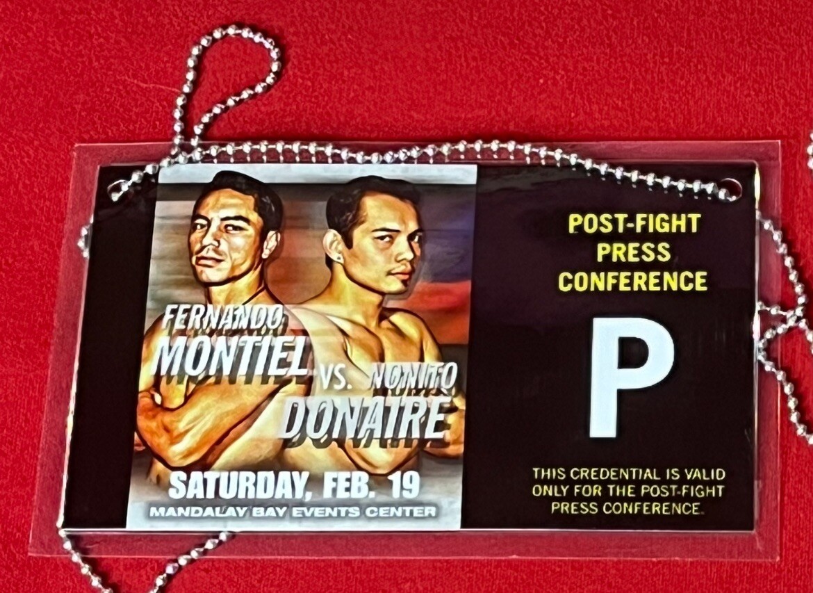 2011 Nonito Donaire vs Fernando Montiel Credential Pass 🥊 MANDALAY BAY VEGAS