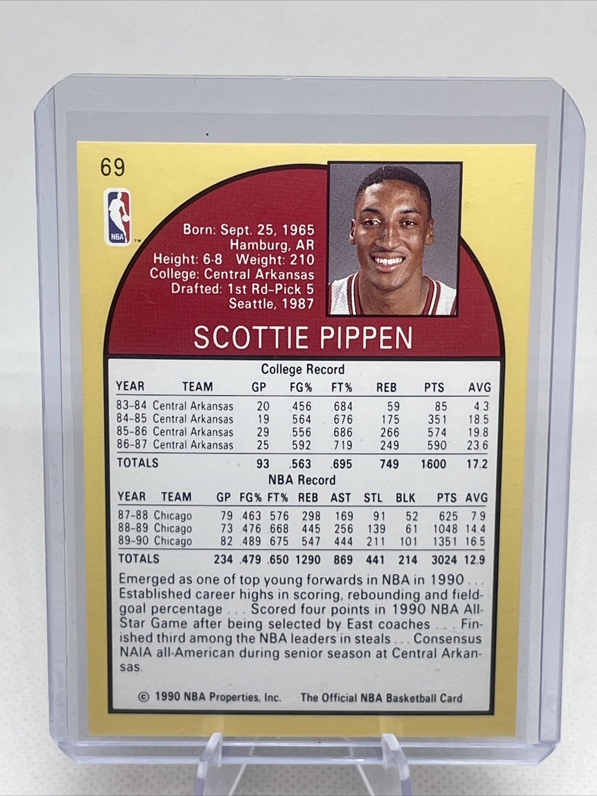 1990-91 NBA Hoops #69 Scottie Pippen NBA HOF NM+