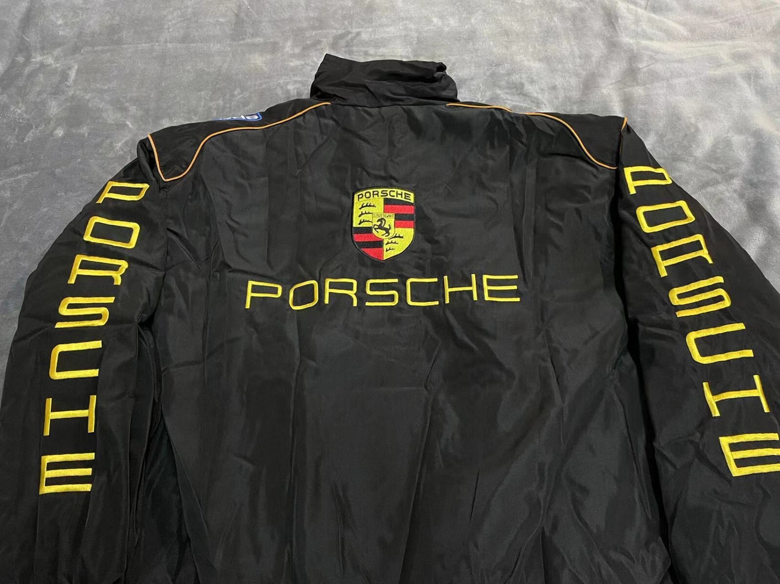 Unisex Adult Jacket Black Ebroidered Cotton Padded F 1 Racing Jacket