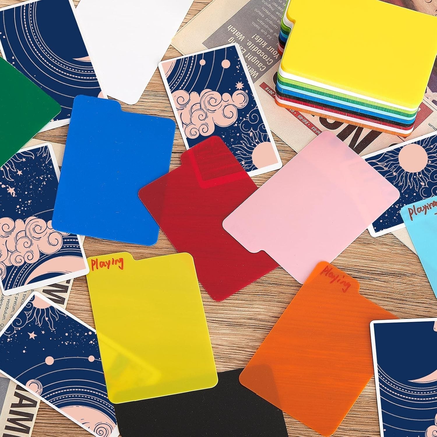 Assorted Color Card Page Dividers – 100 Lightweight Plastic Organizers for Cards