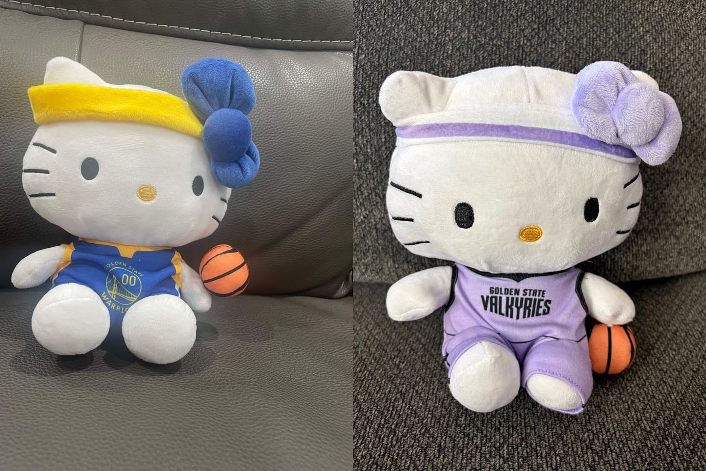 Golden State Valkyries 2026 and Warriors 2024 Hello Kitty Plushie Plush NEW BOTH
