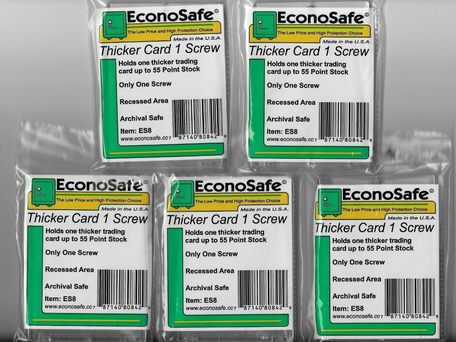 5 ECONOSAFE ES8 THICKER CARD 1 SCREW SCREWDOWN 50 PT GAME USED FREE SHIPPING