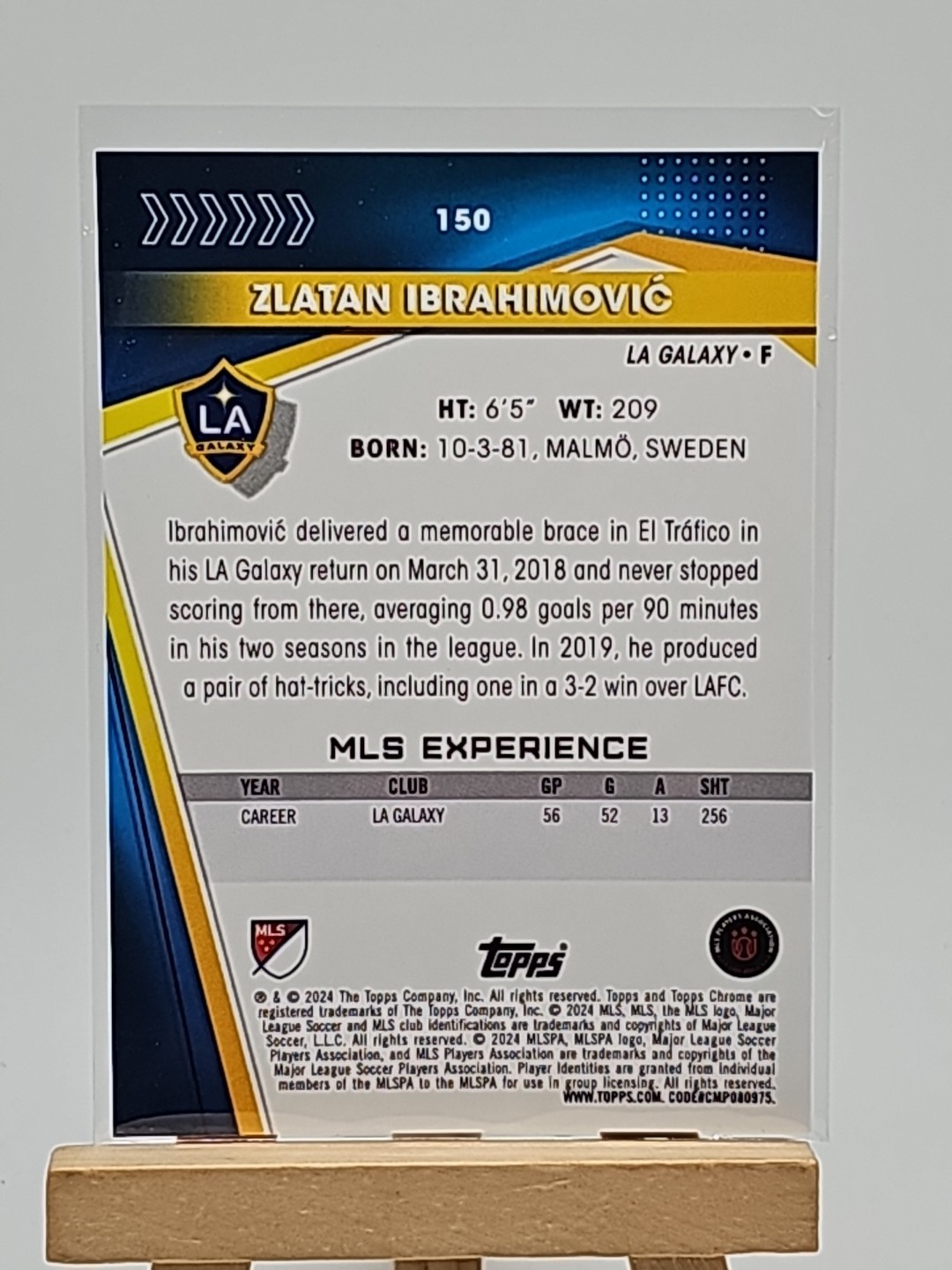 2024 Topps Chrome MLS Sapphire Zlatan Ibrahimovic Image Variation #150 LA Galaxy