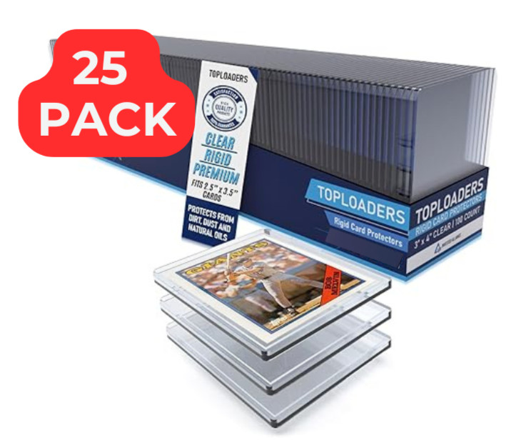 25 Trading Card Toploaders (100PT) Top Loader for Cards Hard Card Protectors MTG
