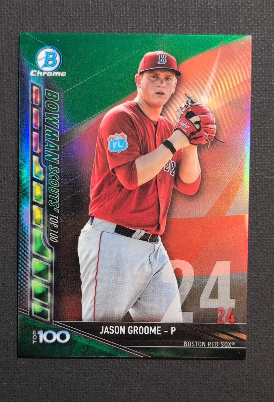 2017 Bowman Chrome Scouts Top 100 Jason Groome #BTP-24 Green Refractor /99