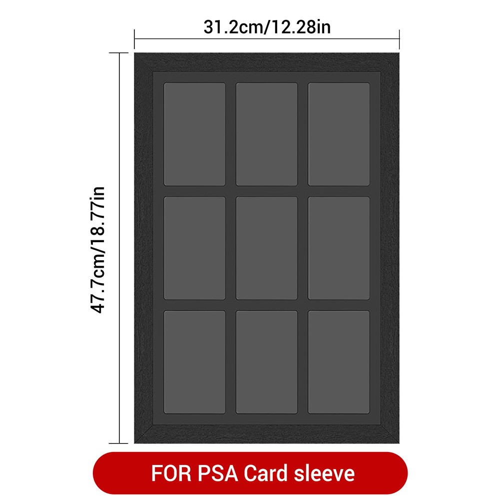 9 Slabs Graded Card Display Frame For PSA, CGC, and TAG Slabs Wall-Mount Case