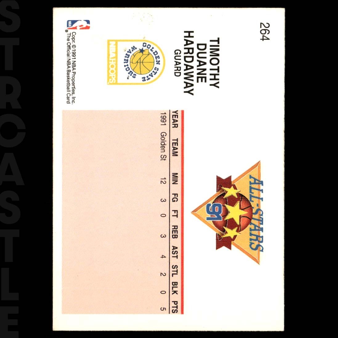 Tim Hardaway 1991-92 NBA Properties #264 Golden State Warriors 🏀 Basketball
