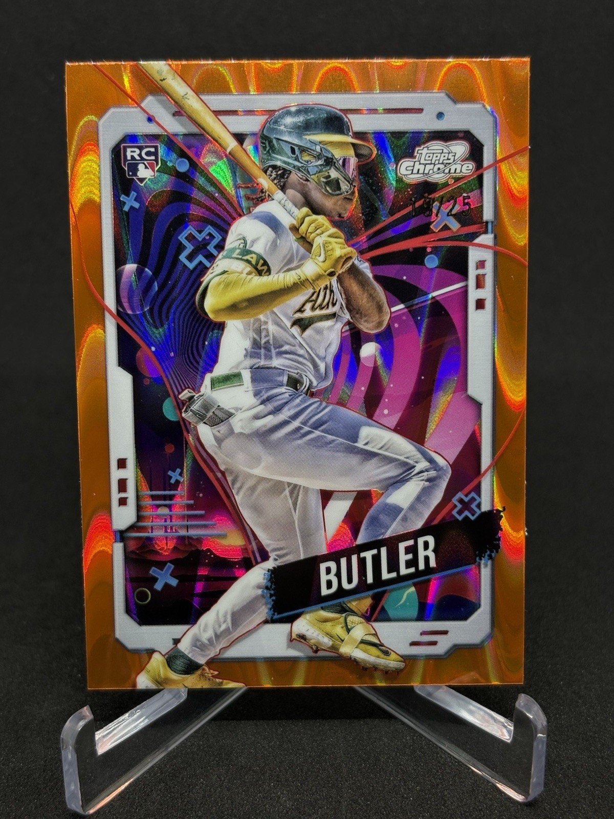LAWRENCE BUTLER RC 2024 TOPPS COSMIC CHROME #22 ORANGE GALACTIC REFRACTOR /25