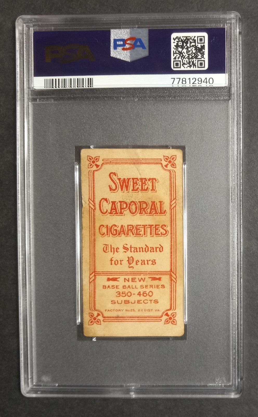 1909-11 T206 – Mordecai Brown – HOF – Sweet Cap. 350-460/25 – POP 3 – PSA 1 PR
