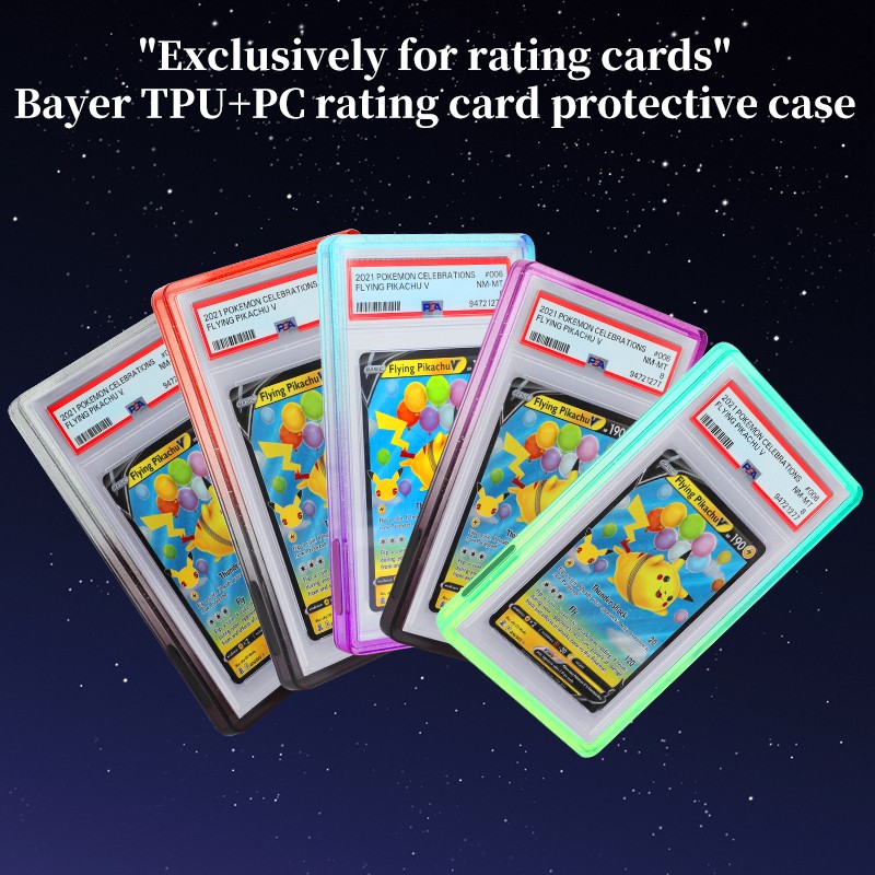 For PSA/CGC 35PT Gradient TPU Rubber Trading Cards Protector Holder Bumper Case