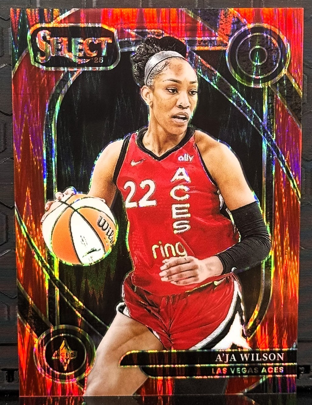 2025 Select WNBA Courtside #238 A’ja Wilson Red Flash #086/349 – Las Vegas Aces