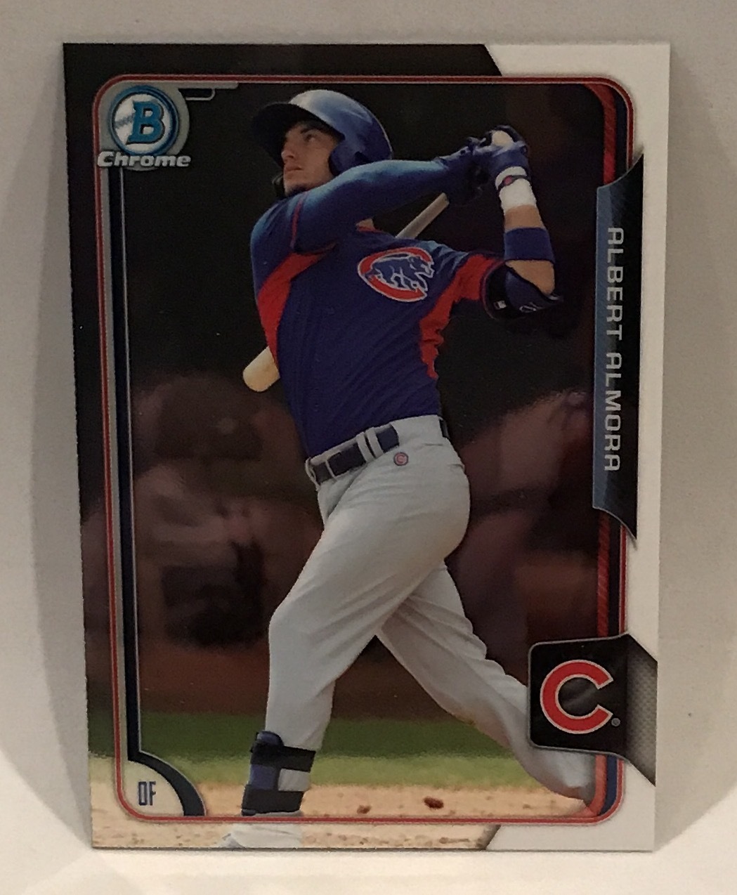 2015 BOWMAN CHROME BASEBALL PROSPECT ALBERT ALMORA ROOKIE CARD #BCP142 CUBS MINT