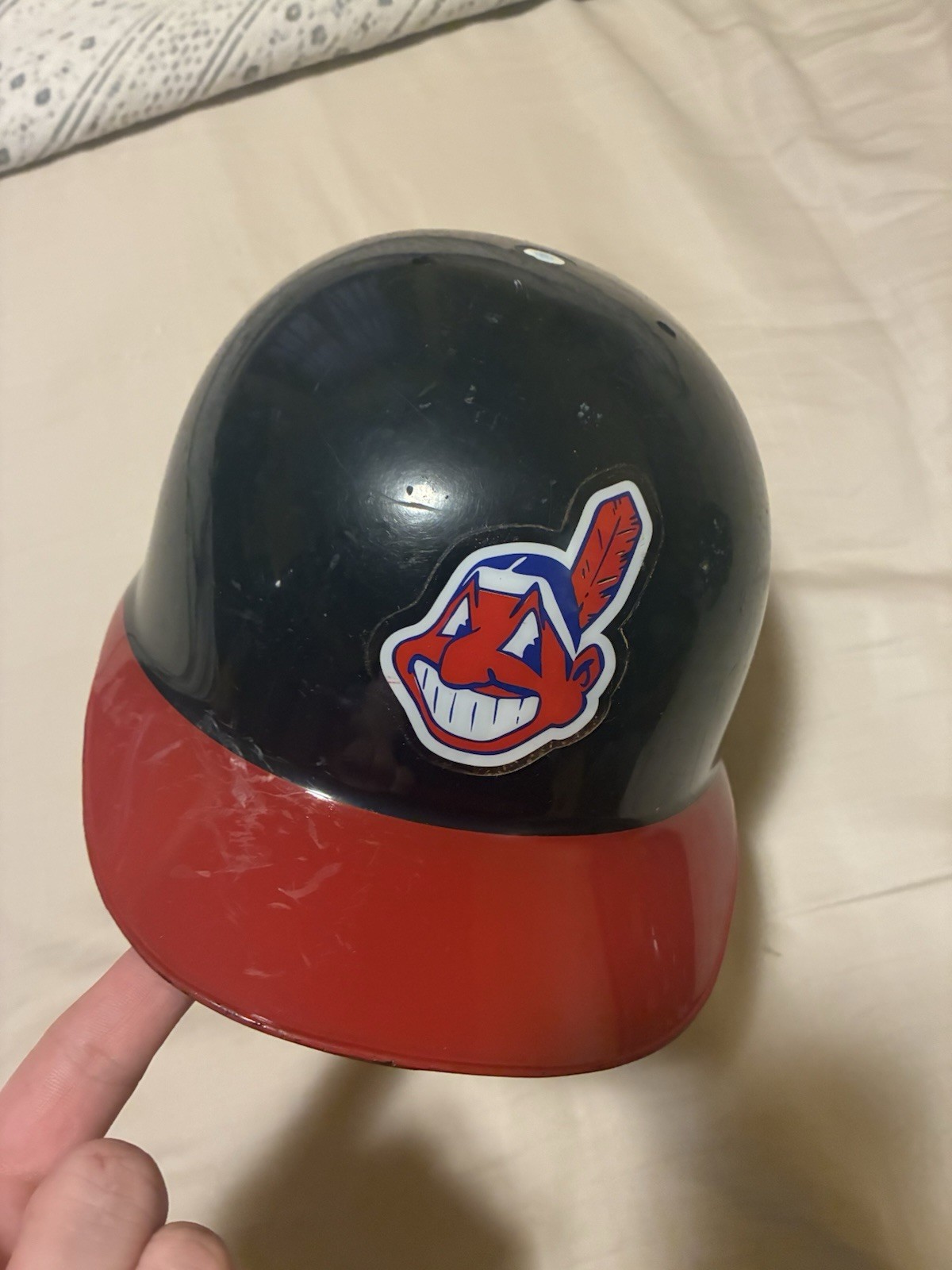 Vintage Cleveland Indians Batting Helmet ABC Double Flap Team Used Official MLB