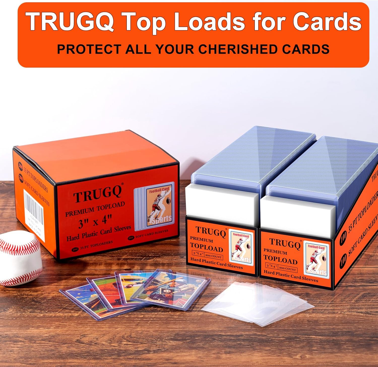 400 Card Sleeves Top Loads for Cards,3″X4″Baseball Card Protectors,Toploaders Ha