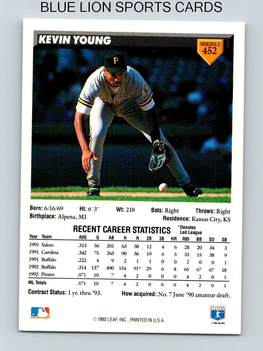 1993 Donruss – Kevin Young #452 Rated Rookie