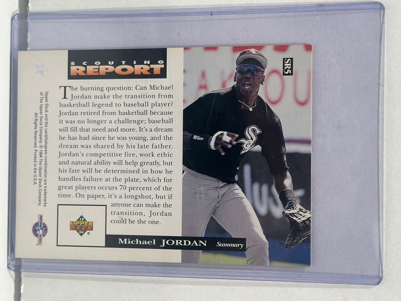1994 Upper Deck Scouting Report Michael Jordan Jumbo Rookie Set SR1-SR5 RC SP