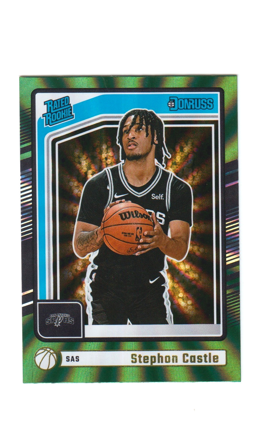 2024-25 Panini Donruss Rated Rookie Stephon Castle #244 Green Laser Lazer RC