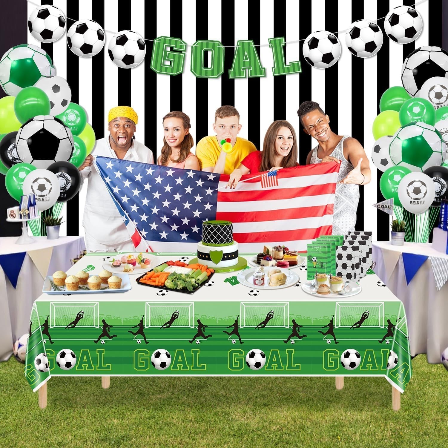 Disposable Soccer Tablecloths, 51×86 Inches – Ideal for Birthday Decorations