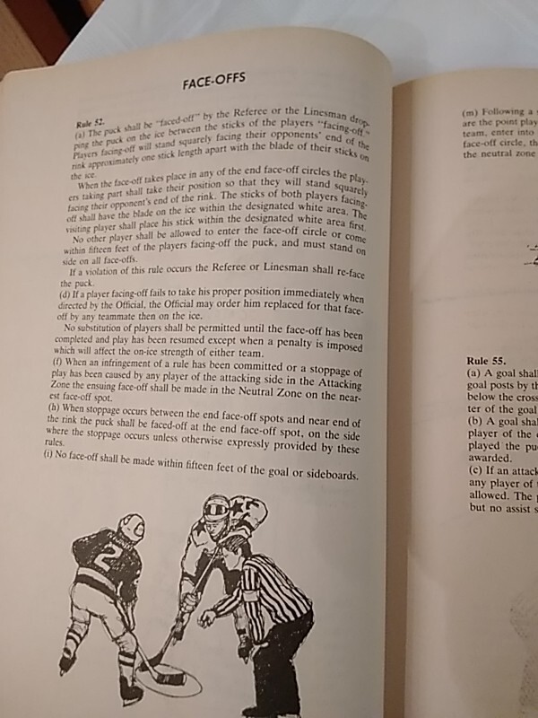1985 Hockey Rules in Pictures Illustrated by Michael Brown trade paper 10.5″x 8″