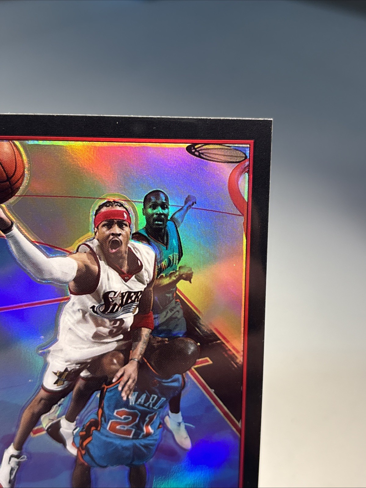 2003-04 Topps Chrome 🏀 – Allen Iverson #3 Black Refractor #d 447/500 – 76ers